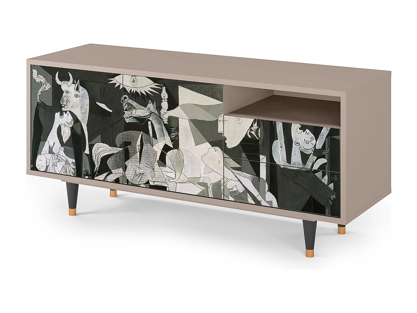 TV-Möbel - 125х56х41 cm - T7 - Guernica by Picasso, Latte