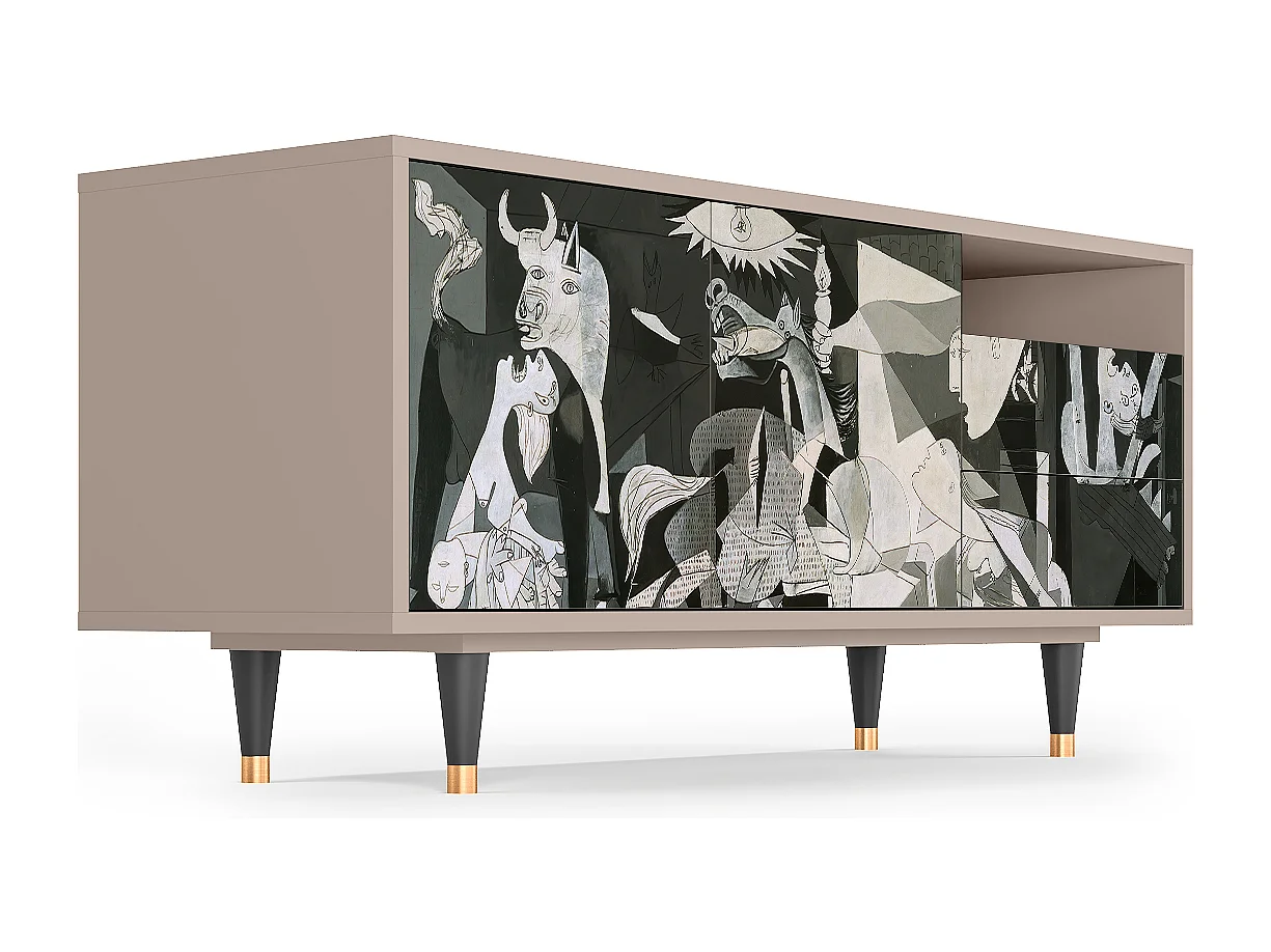TV-Möbel - 125х56х41 cm - T7 - Guernica by Picasso, Latte