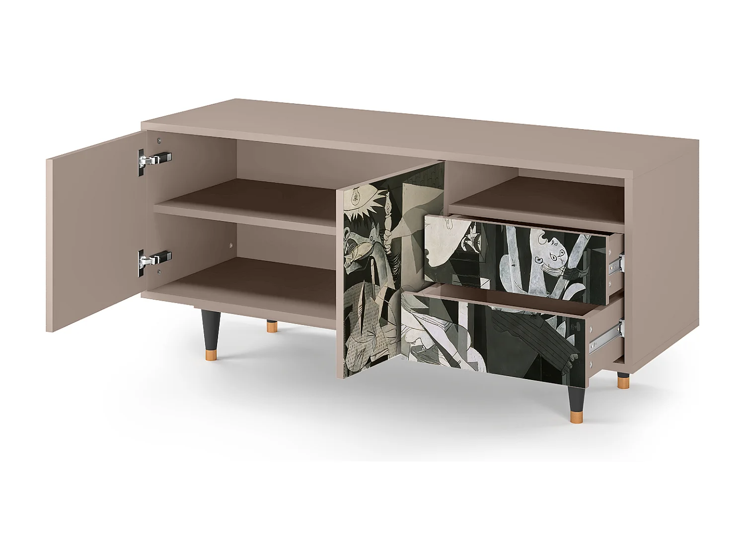 TV-Möbel - 125х56х41 cm - T7 - Guernica by Picasso, Latte