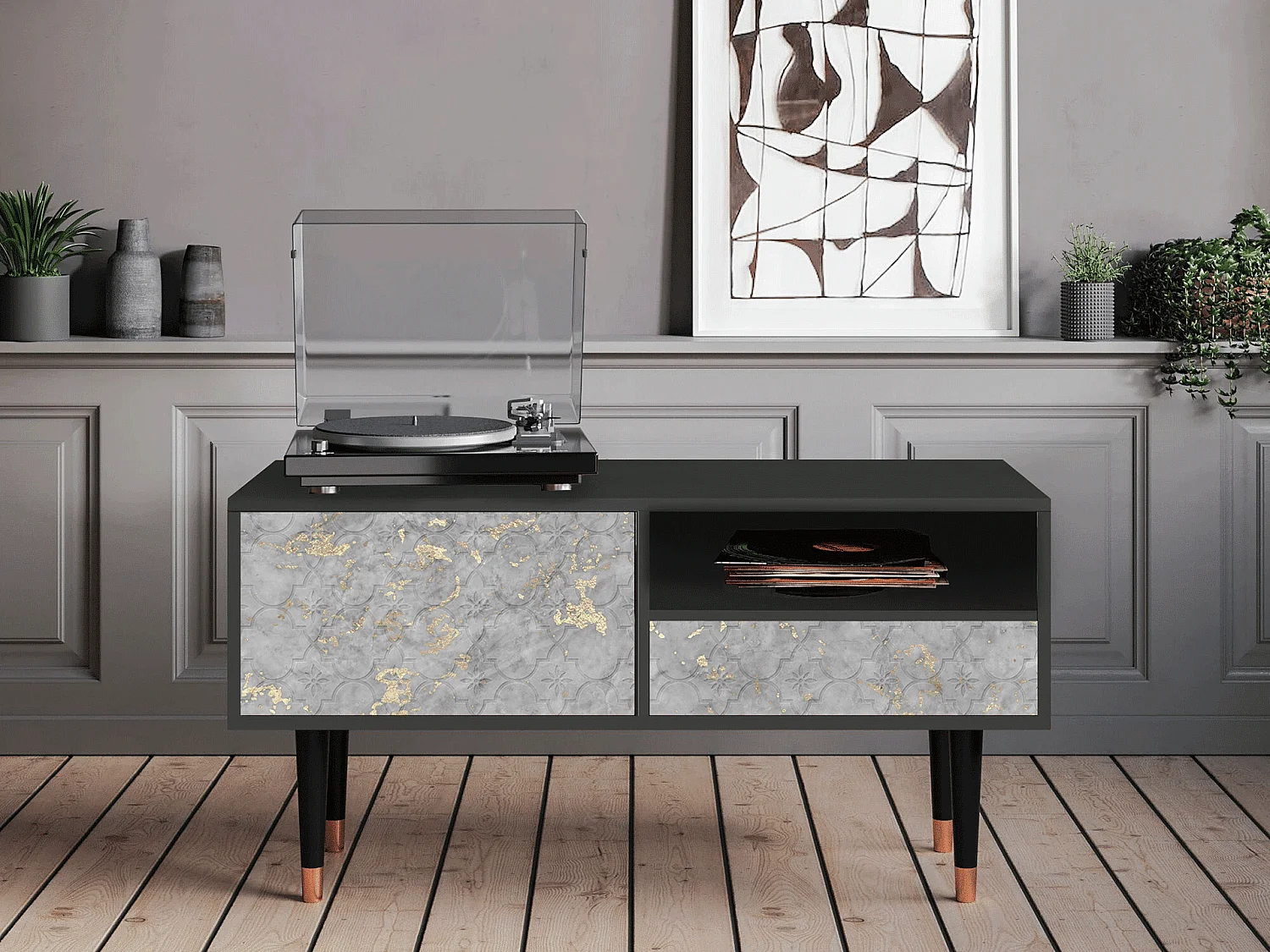 Meuble TV - 115х59х48 cm - T3 - Mariana Trench, Anthracite