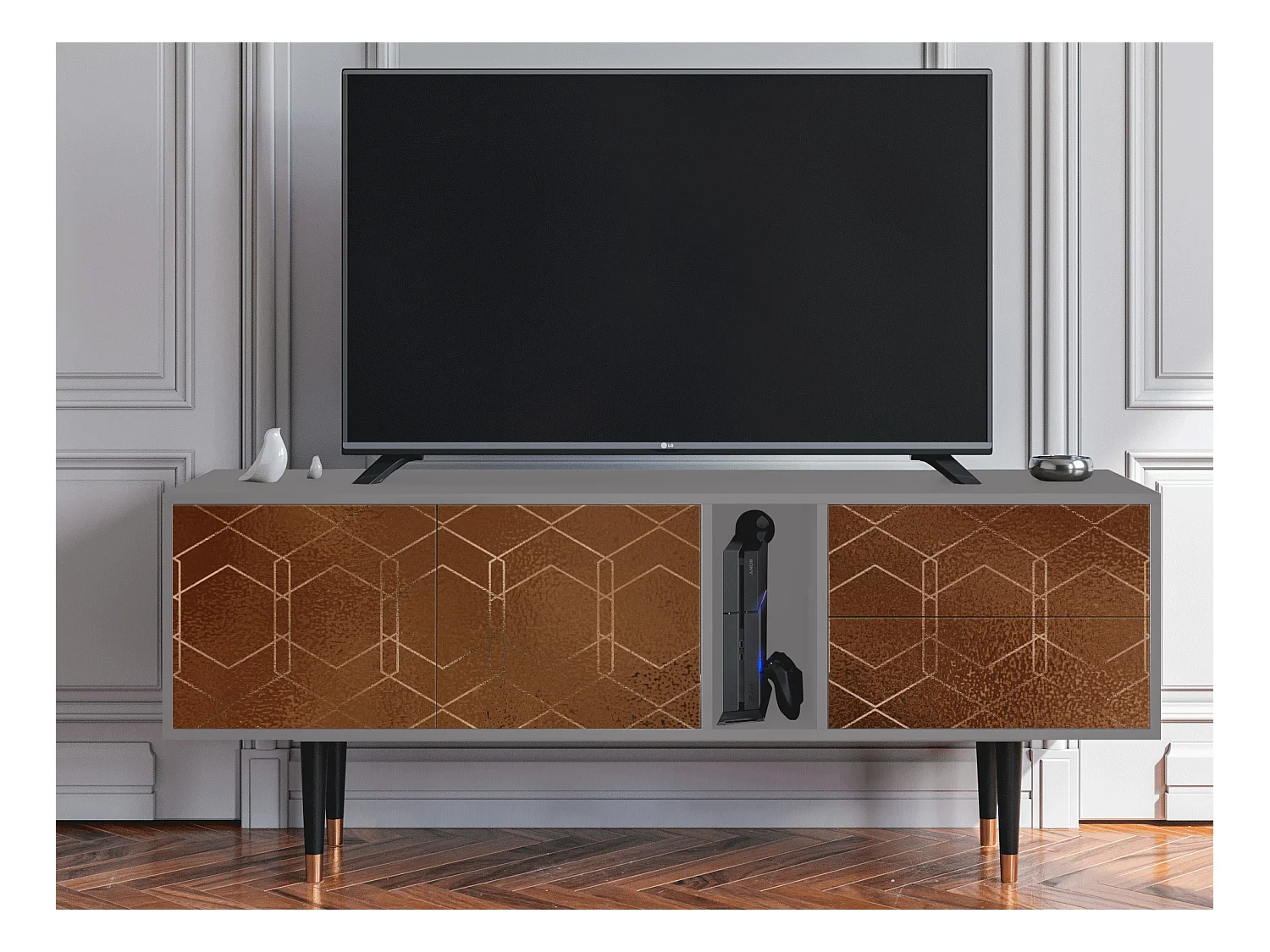 Mobile TV - 170х69х48 cm - T1 - Chocolate Bar, Grigio