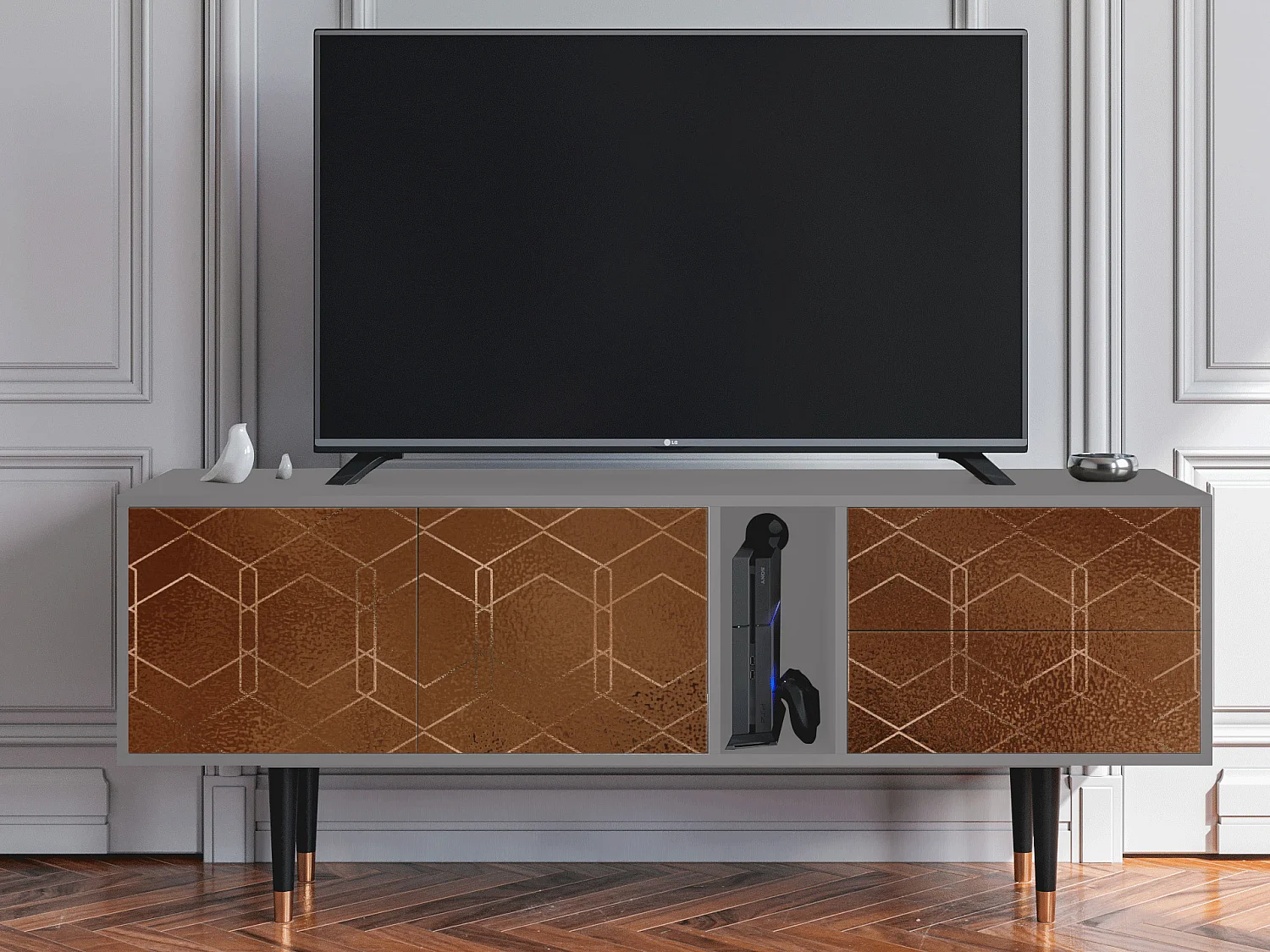 TV-Möbel - 170х69х48 cm - T1 - Chocolate Bar, Grau