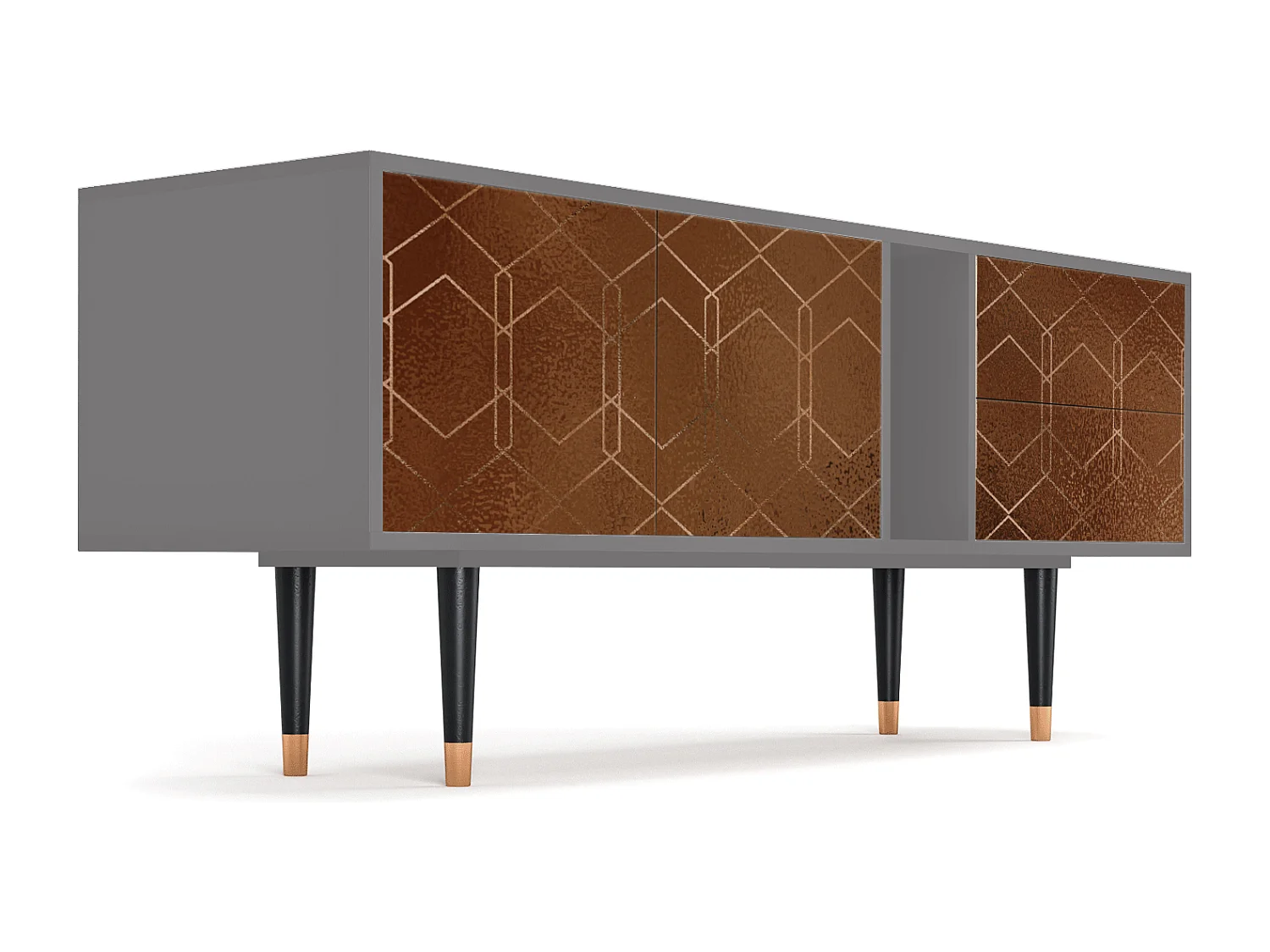 TV-Möbel - 170х69х48 cm - T1 - Chocolate Bar, Grau