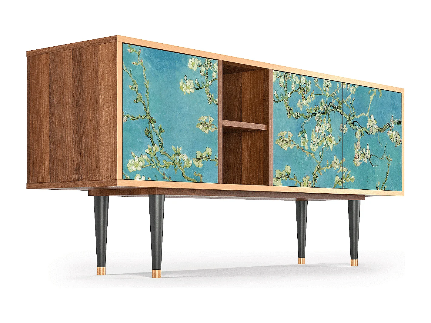 Mueble de TV - 150х69х41 cm - T5 - Almond Blossom, Nogueira
