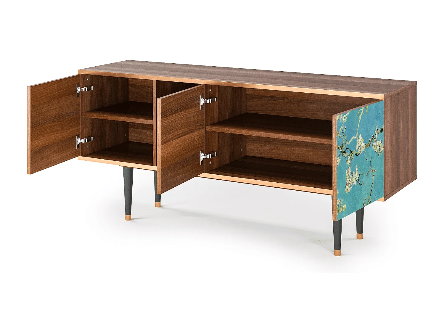 TV-Möbel - 150х69х41 cm - T5 - Almond Blossom, Walnuss