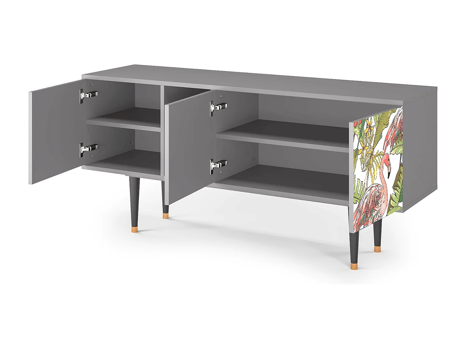 Meuble TV - 150х69х41 cm - T5 - Sweet Flamingo, Gris