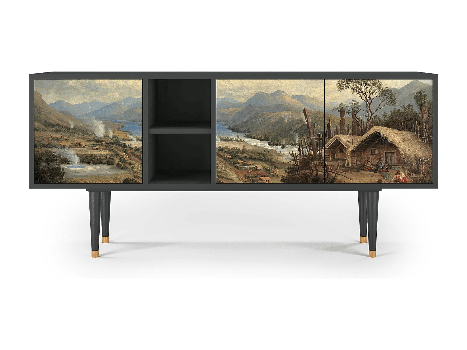 Meuble TV - 150х69х41 cm - T5 - View Across the Plains , Anthracite