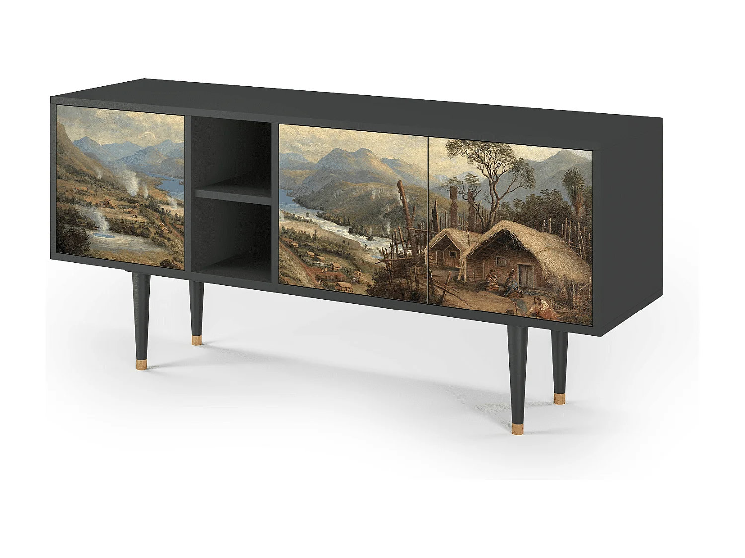 Meuble TV - 150х69х41 cm - T5 - View Across the Plains , Anthracite