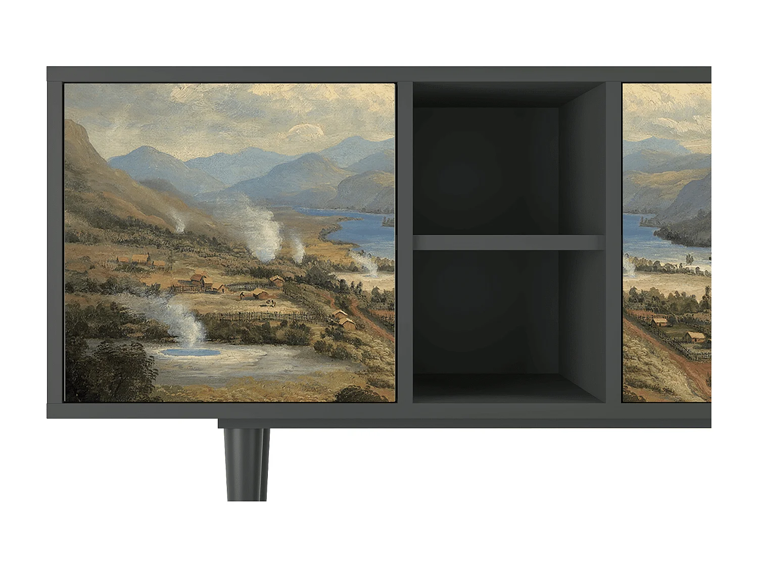 Meuble TV - 150х69х41 cm - T5 - View Across the Plains , Anthracite
