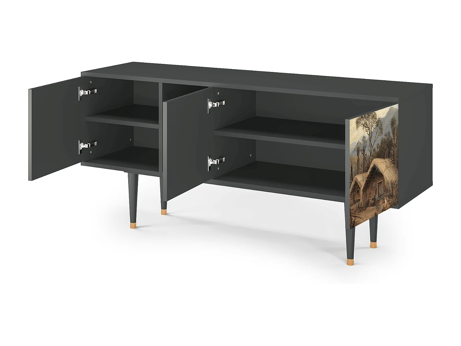 Meuble TV - 150х69х41 cm - T5 - View Across the Plains , Anthracite