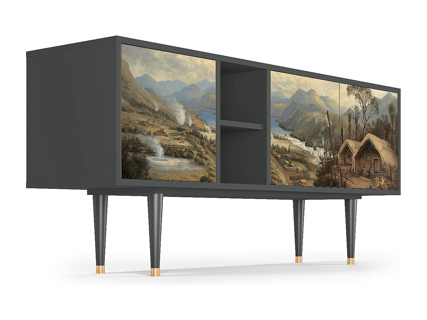 Meuble TV - 150х69х41 cm - T5 - View Across the Plains , Anthracite