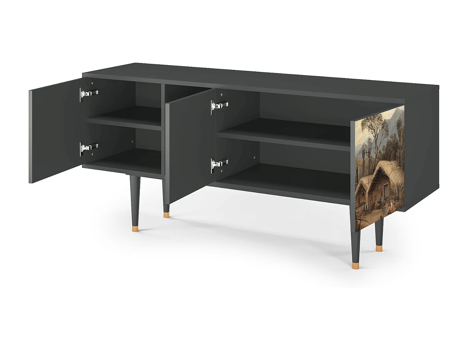 Meuble TV - 150х69х41 cm - T5 - View Across the Plains , Anthracite