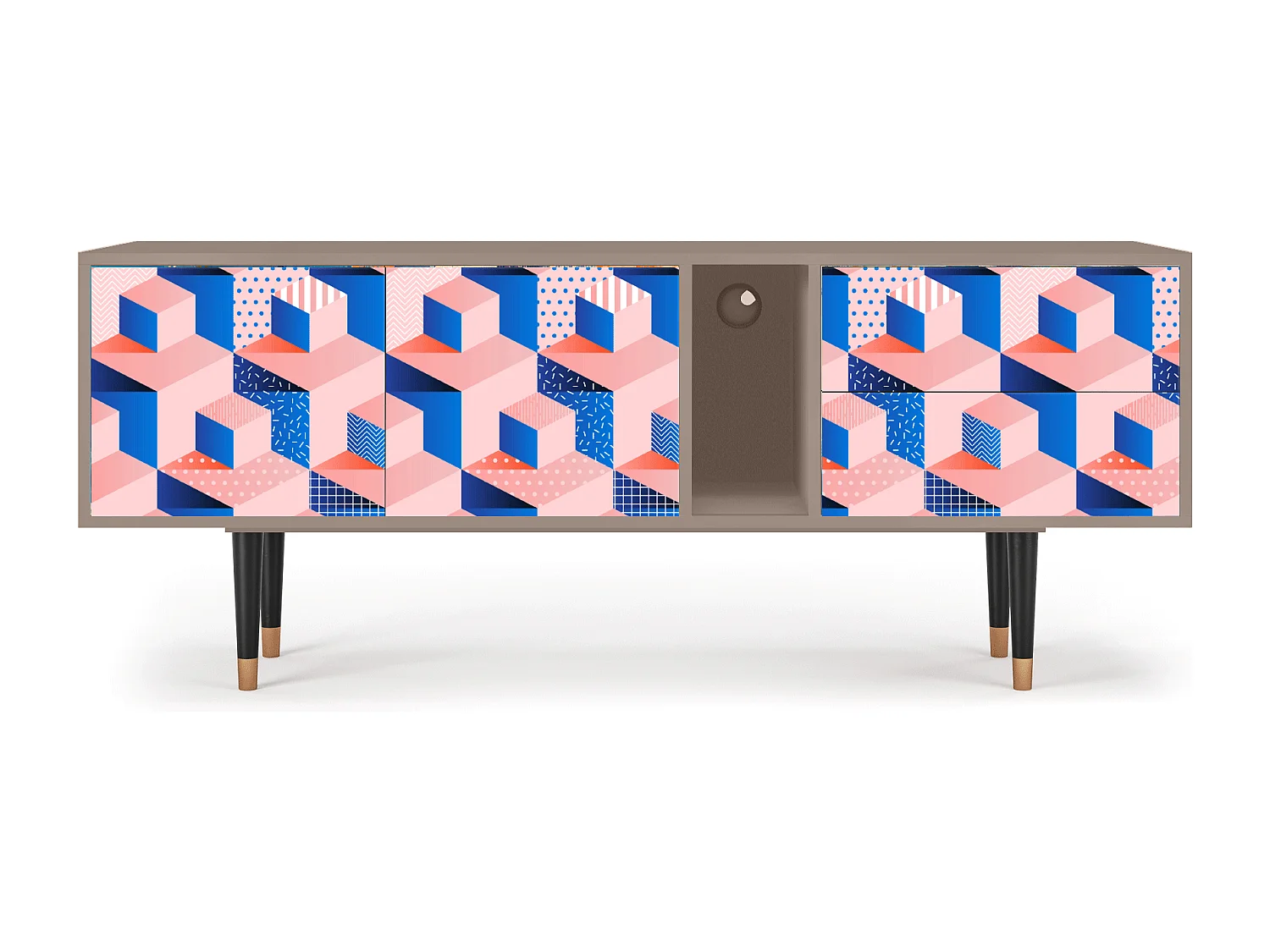 TV-meubel - 170х69х48 cm - T1 - Pinky Squares, Latte