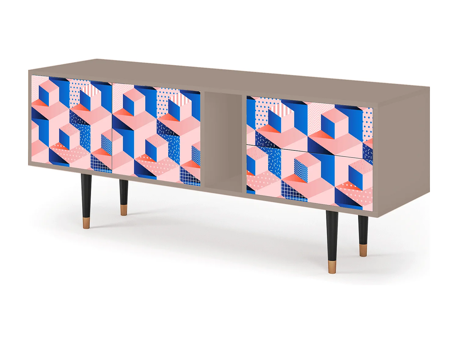 TV-meubel - 170х69х48 cm - T1 - Pinky Squares, Latte