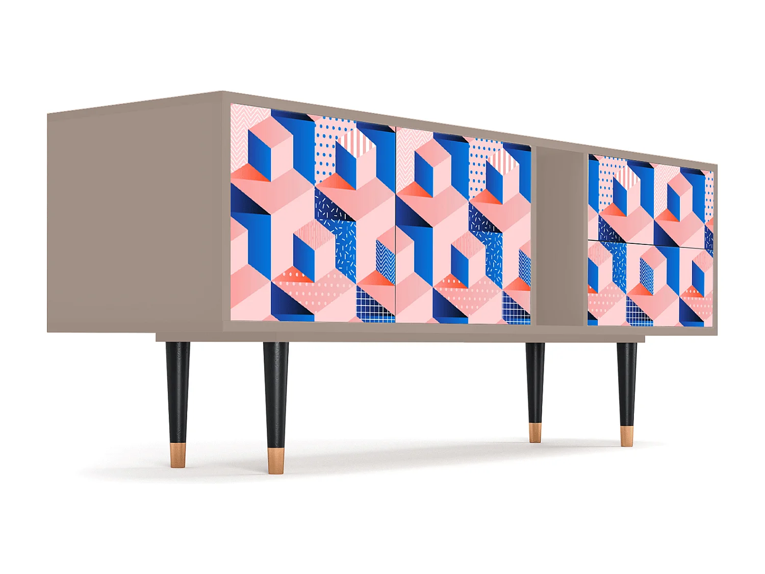 TV-meubel - 170х69х48 cm - T1 - Pinky Squares, Latte