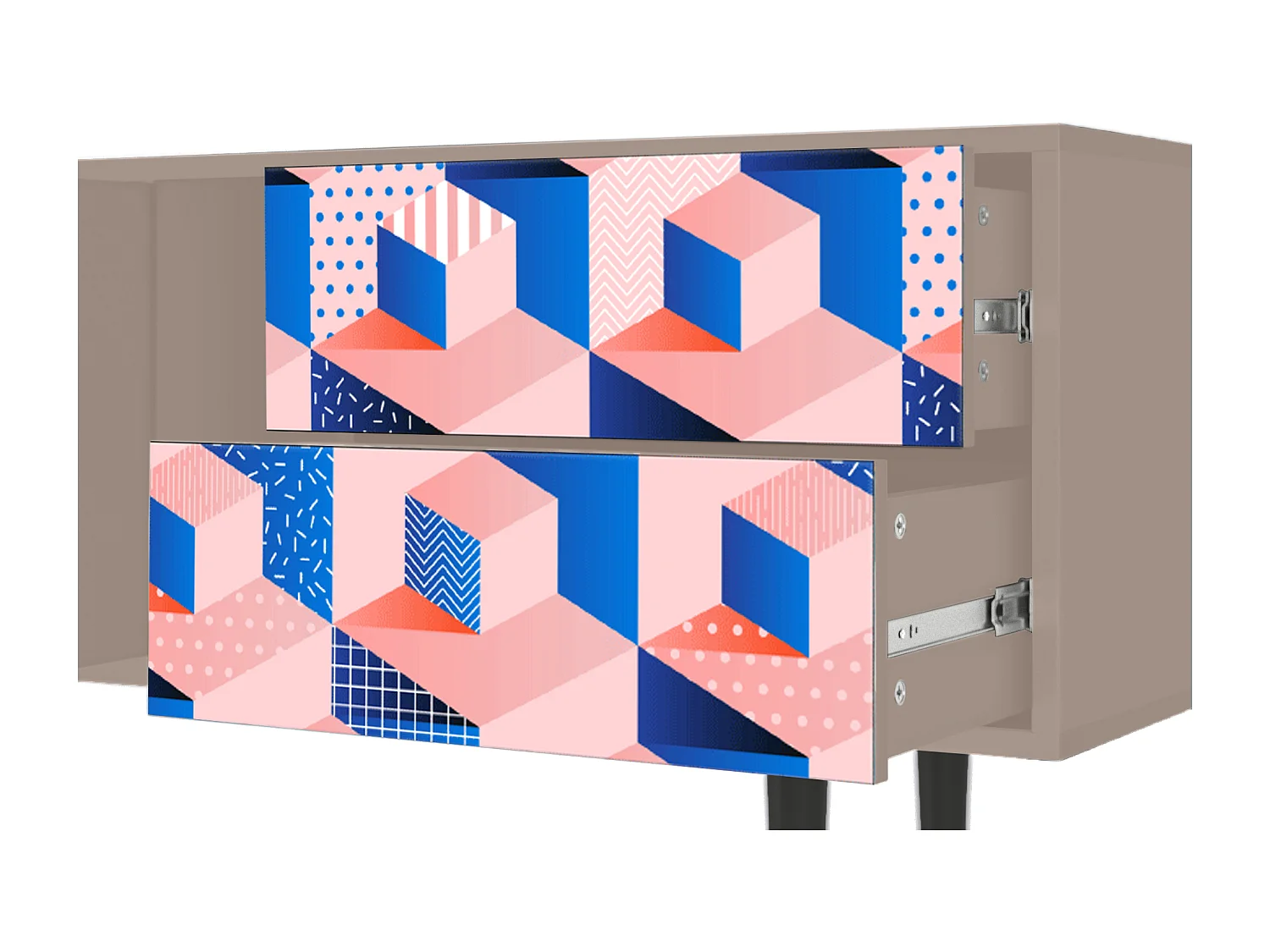 Meuble TV - 170х69х48 cm - T1 - Pinky Squares, Latte