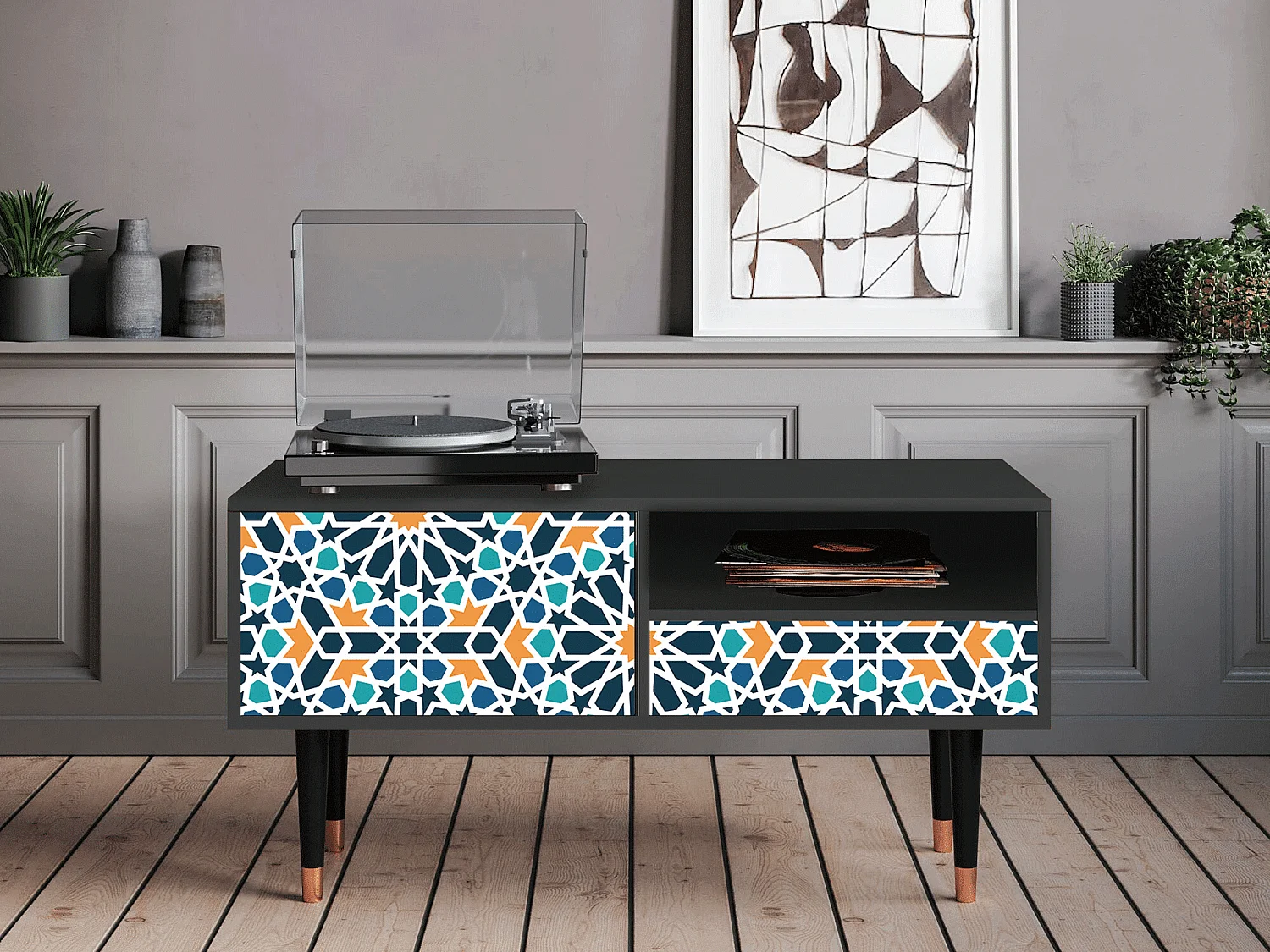 Meuble TV - 115х59х48 cm - T3 - Kaleidoscope, Anthracite