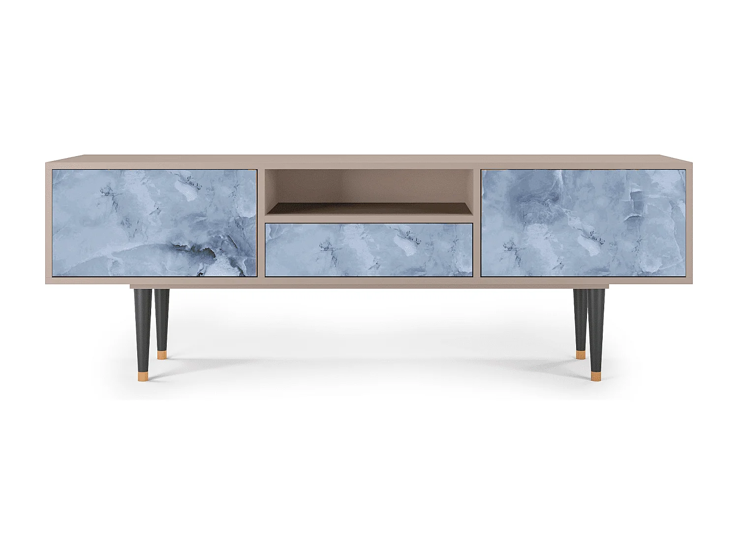 Szafka RTV - 170х59х41 cm - T6 - Feather Ice, Latte