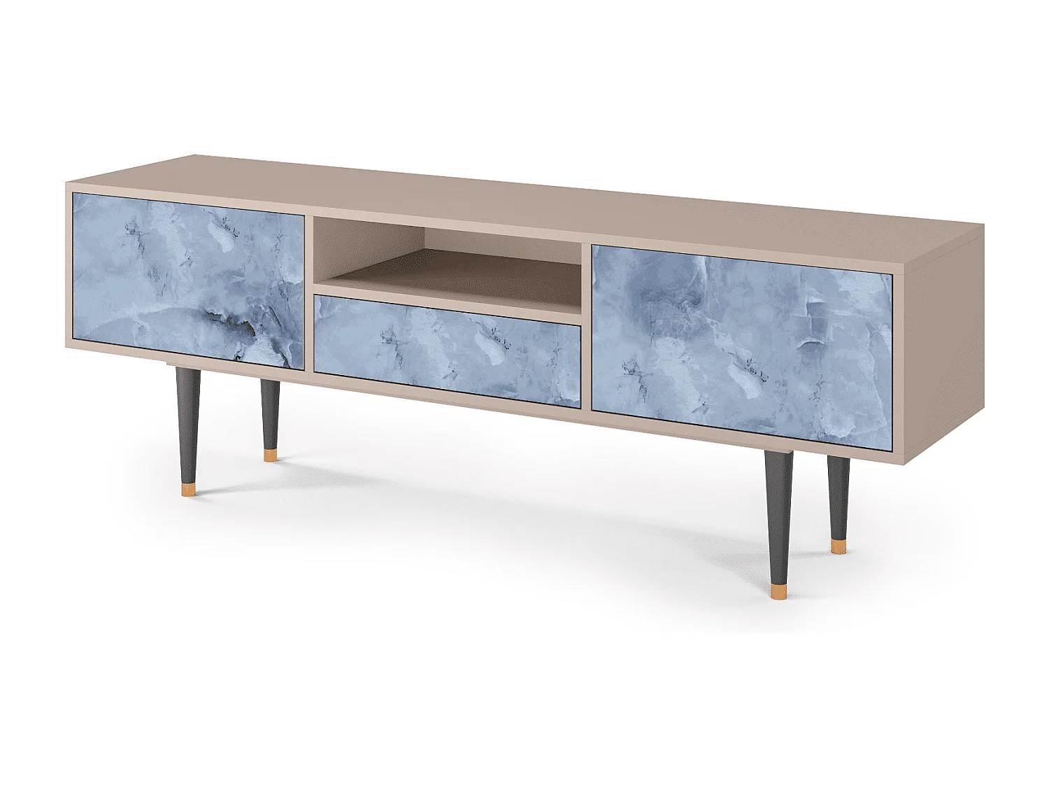 Szafka RTV - 170х59х41 cm - T6 - Feather Ice, Latte