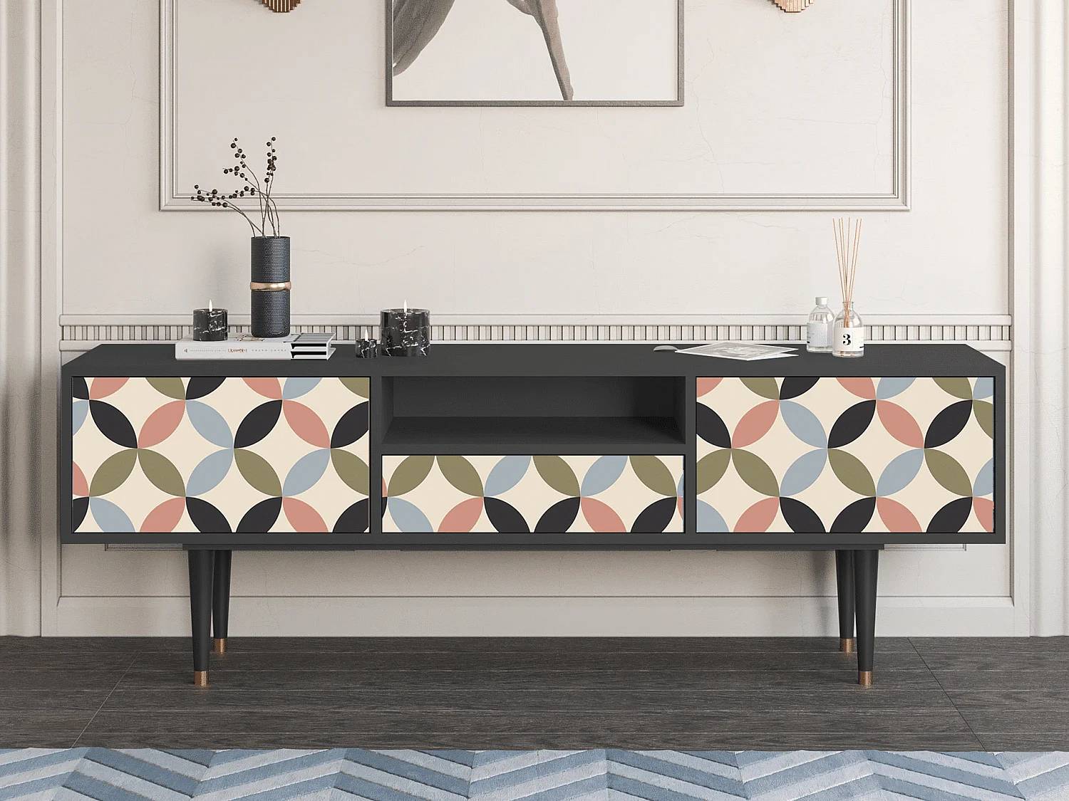 TV-Möbel - 170х59х41 cm - T6 - Butterfly Effect, Anthrazit