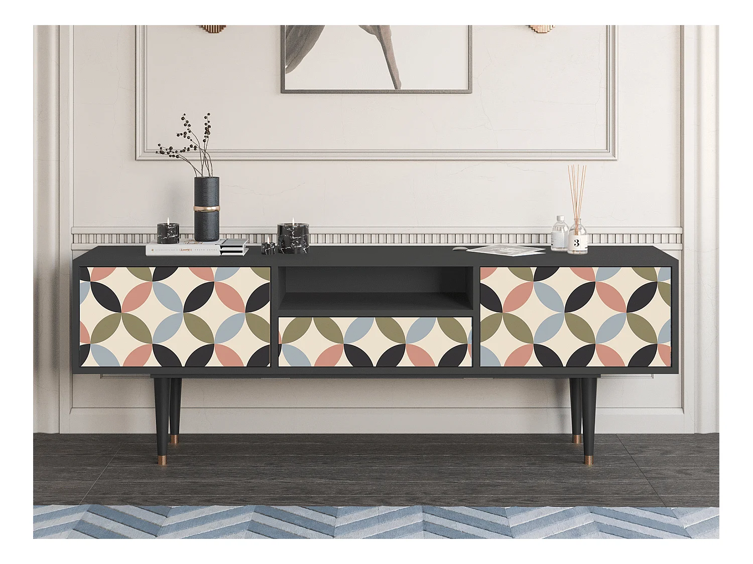 Meuble TV - 170х59х41 cm - T6 - Butterfly Effect, Anthracite