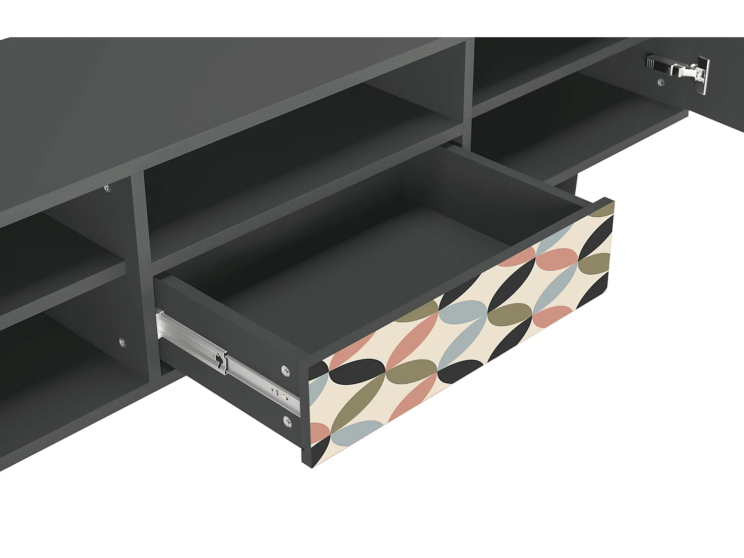 Szafka RTV - 170х59х41 cm - T6 - Butterfly Effect, Antracyt