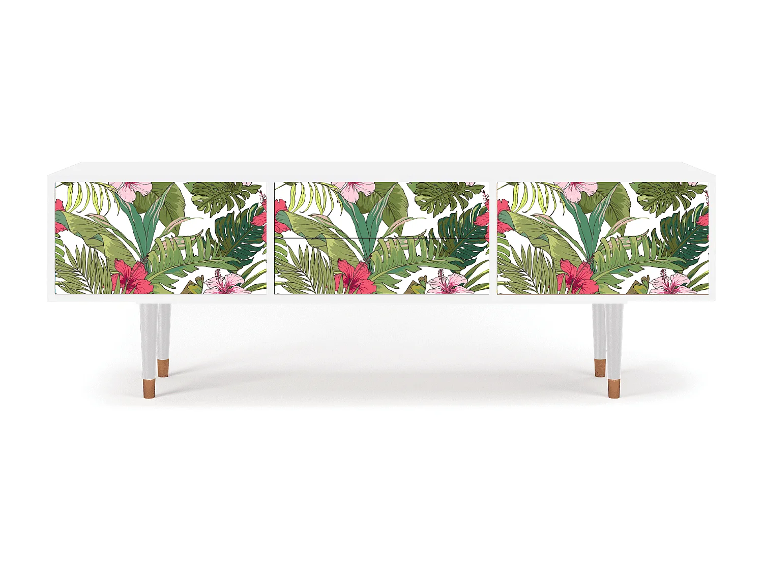 Meuble TV - 170х59х48 cm - T4 - Verdant Tropics, Blanc