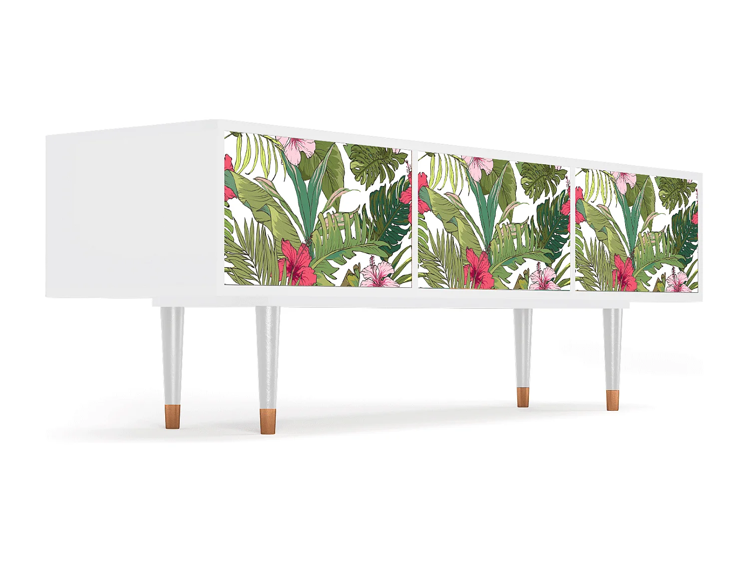 Meuble TV - 170х59х48 cm - T4 - Verdant Tropics, Blanc