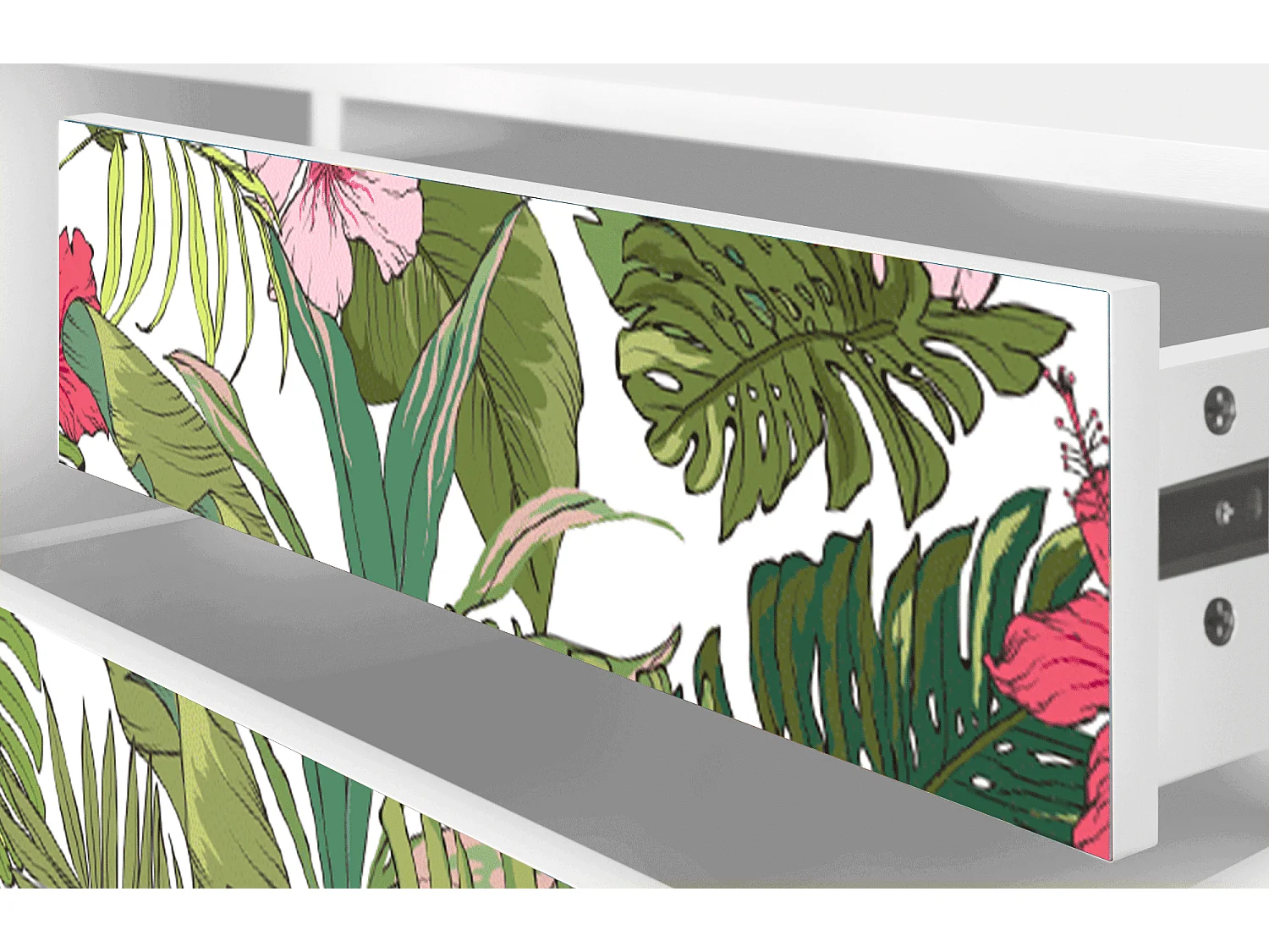 Meuble TV - 170х59х48 cm - T4 - Verdant Tropics, Blanc