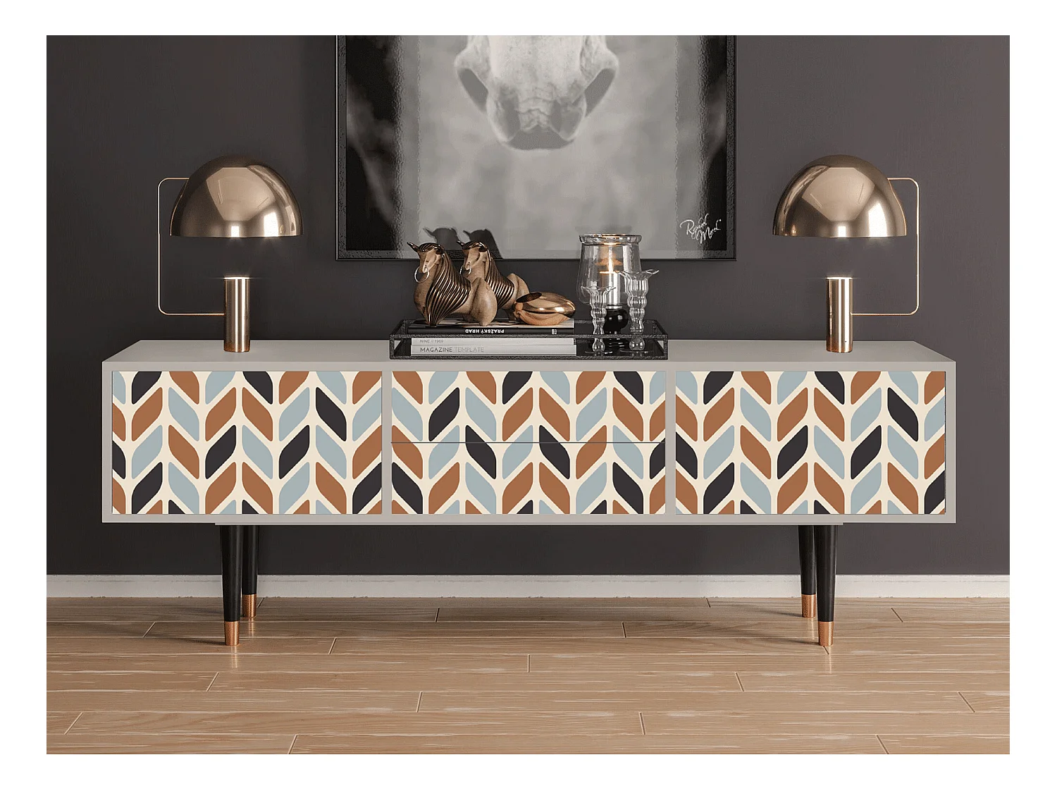 Meuble TV - 170х59х48 cm - T4 - Beige Laure, Sable