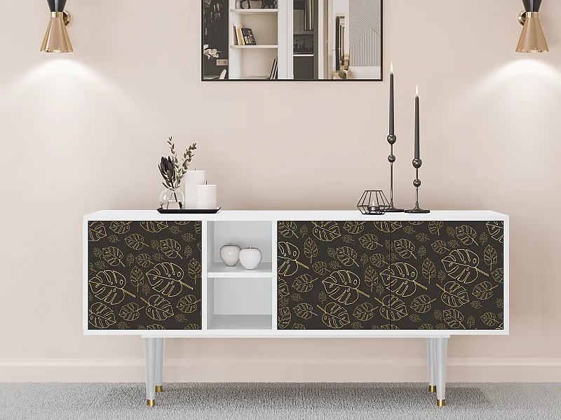 Meuble TV - 150х69х41 cm - T5 - Fall Of The Leaves, Blanc