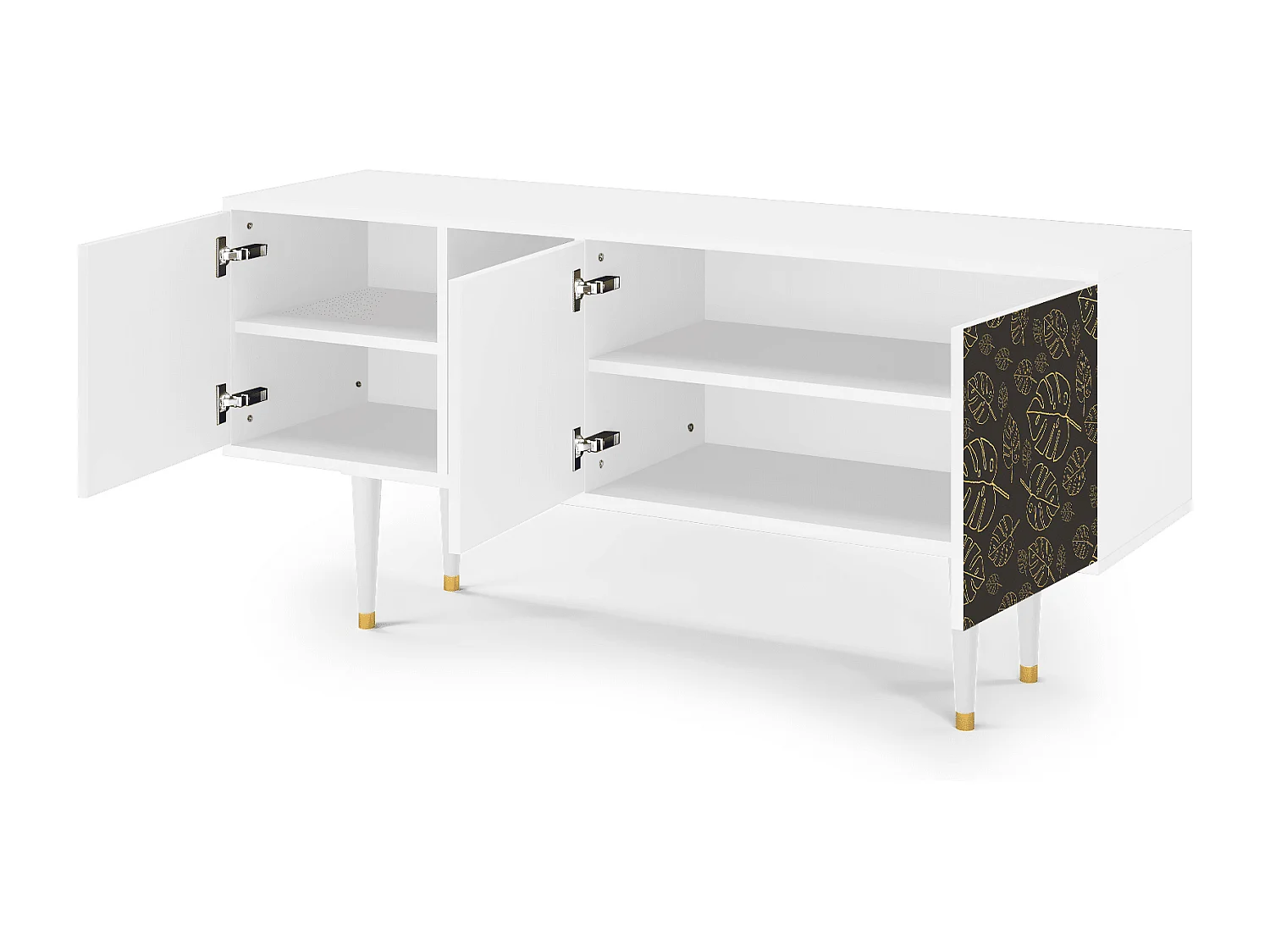 Meuble TV - 150х69х41 cm - T5 - Fall Of The Leaves, Blanc