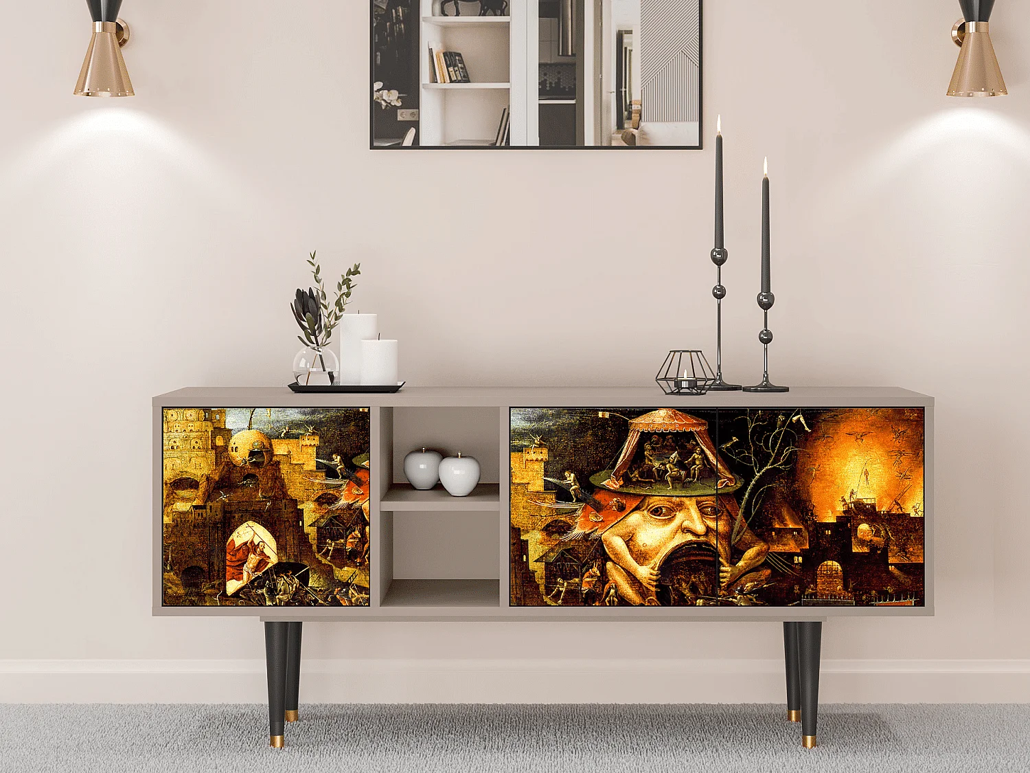 Mobile TV - 150х69х41 cm - T5 - Christ in Limbo, Latte