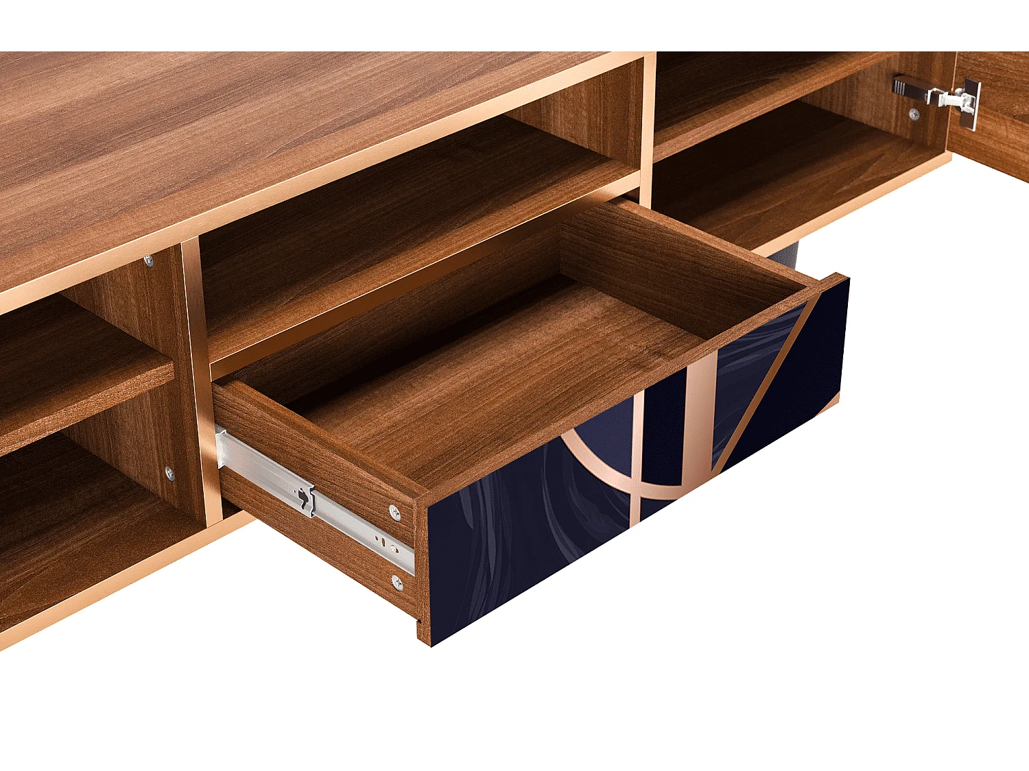 Meuble TV - 170х59х41 cm - T6 - Purple Temple, Noyer