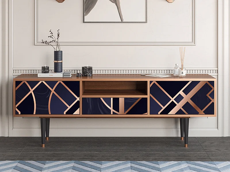 TV-Möbel - 170х59х41 cm - T6 - Purple Temple, Walnuss