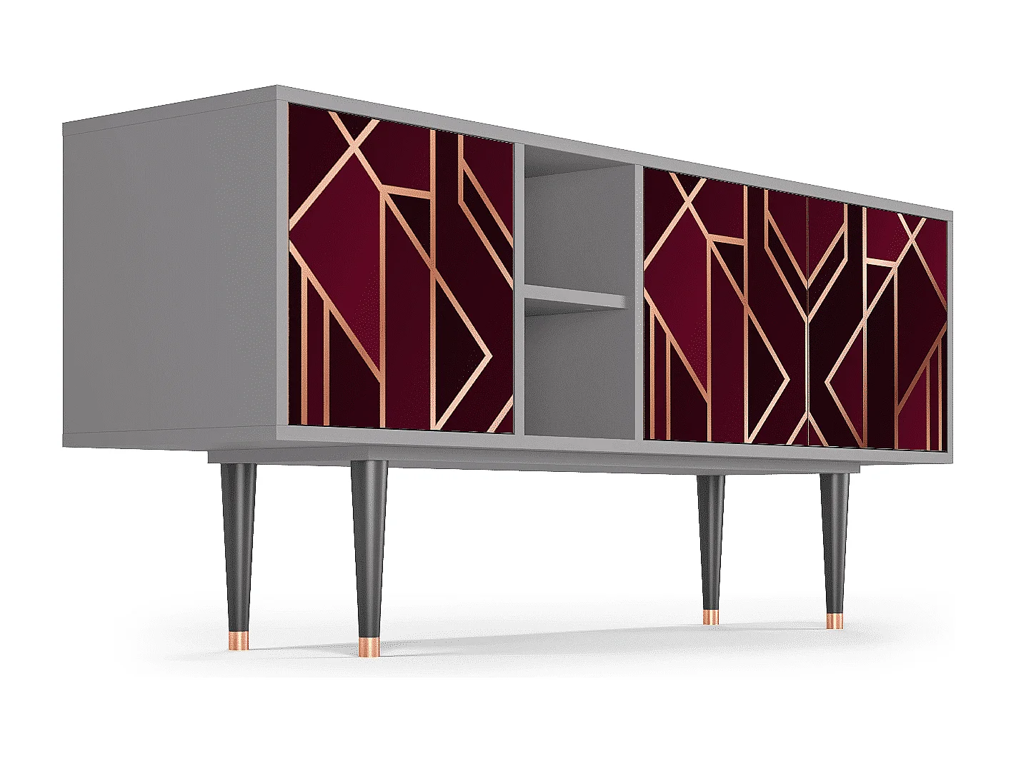 Mobile TV - 150х69х41 cm - T5 - Burgundy Jewelery, Grigio