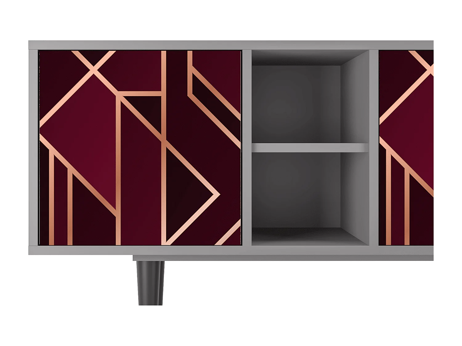 Mobile TV - 150х69х41 cm - T5 - Burgundy Jewelery, Grigio