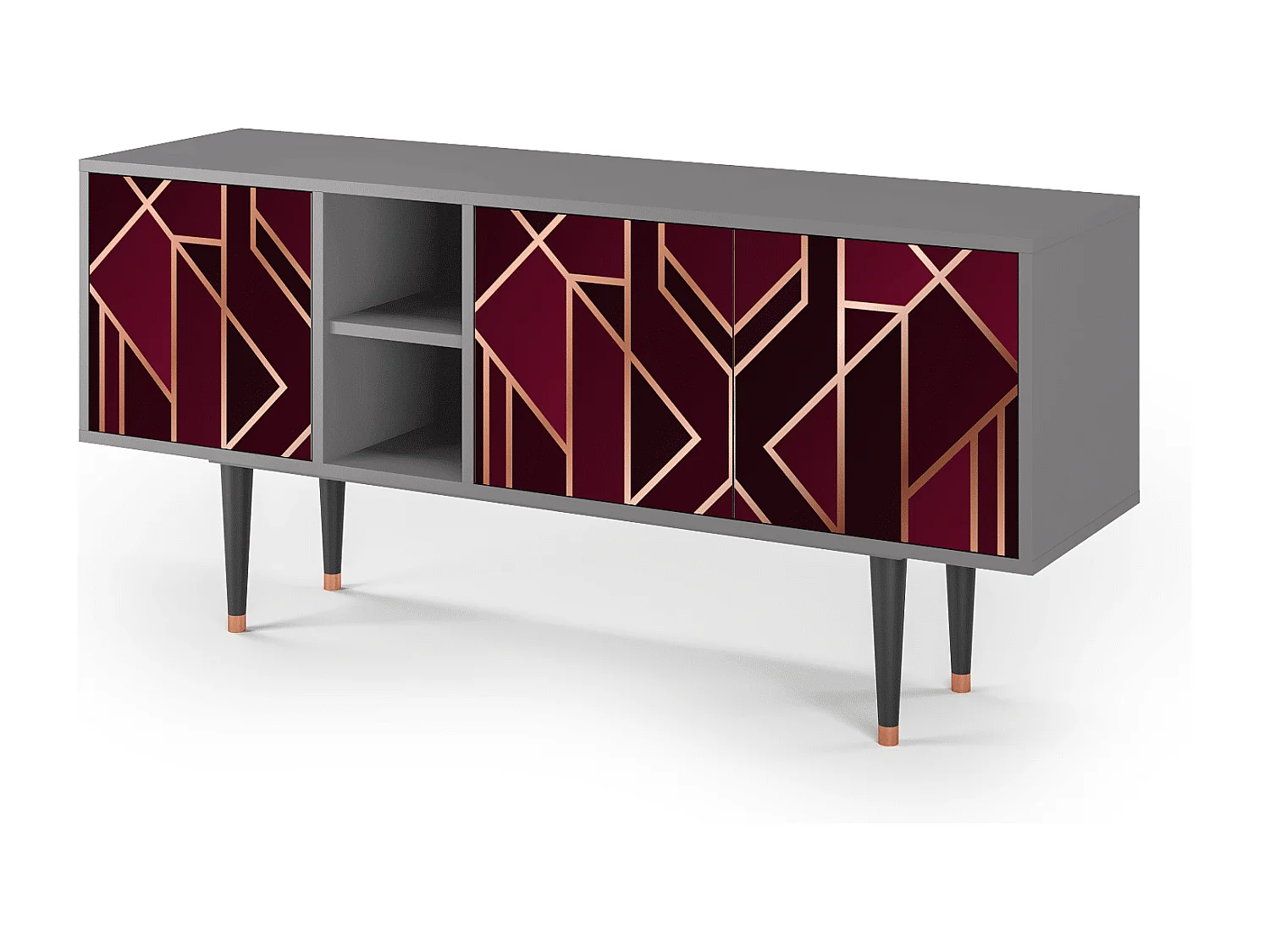 Meuble TV - 150х69х41 cm - T5 - Burgundy Jewelery, Gris