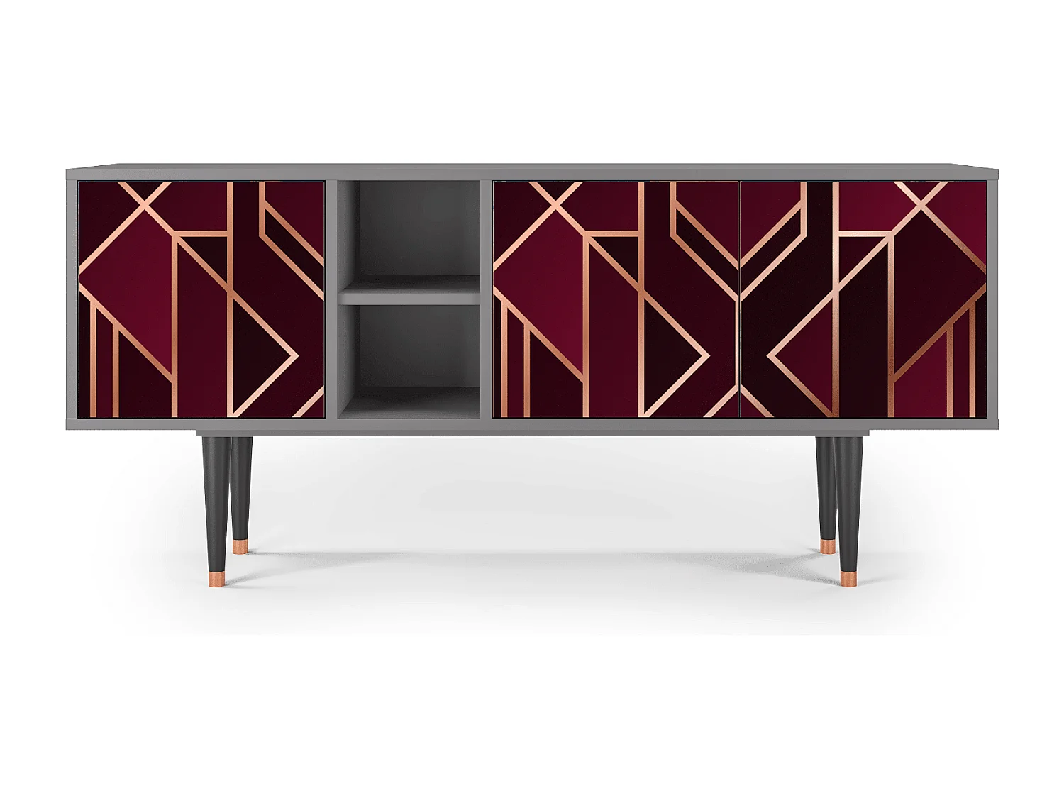 Meuble TV - 150х69х41 cm - T5 - Burgundy Jewelery, Gris