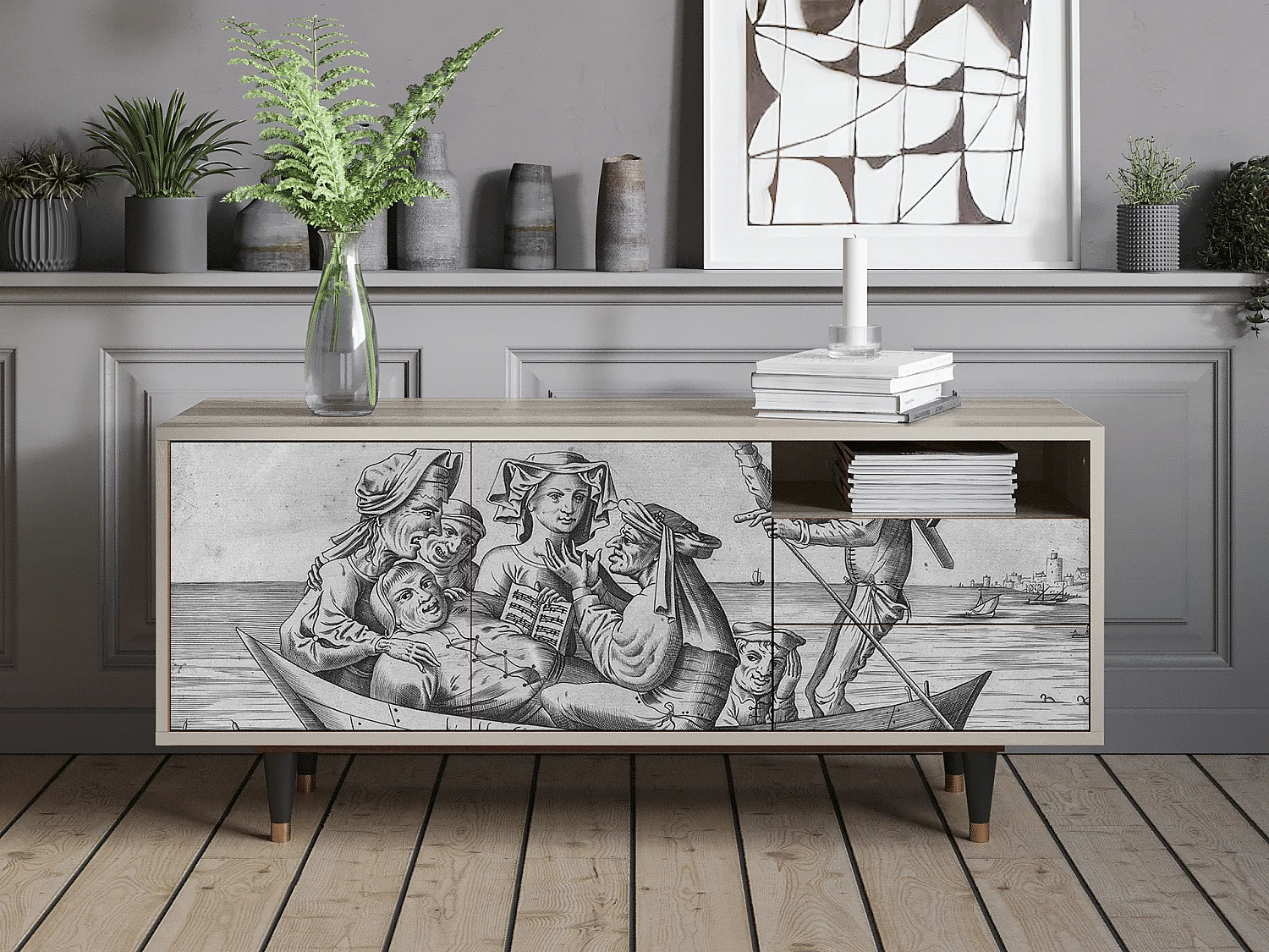 Meuble TV - 125х56х41 cm - T7 - Blau Schuyte, Sable