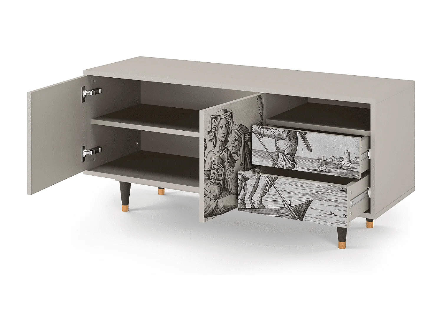 Meuble TV - 125х56х41 cm - T7 - Blau Schuyte, Sable