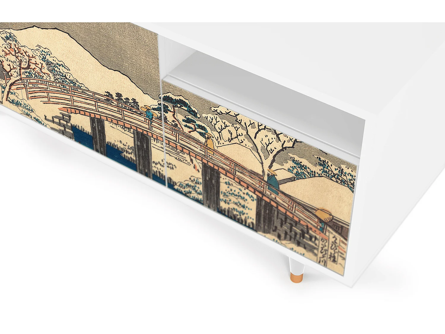 Meuble TV - 125х56х41 cm - T7 - Katabira River, Blanc