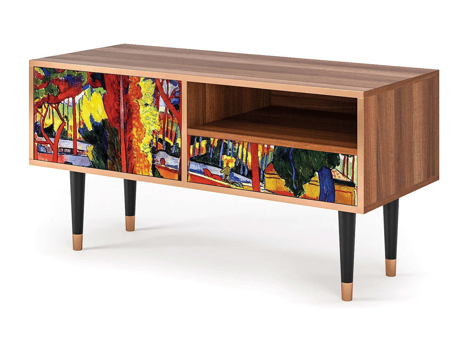 Meuble TV - 115х59х48 cm - T3 - The Turning Road, Noyer