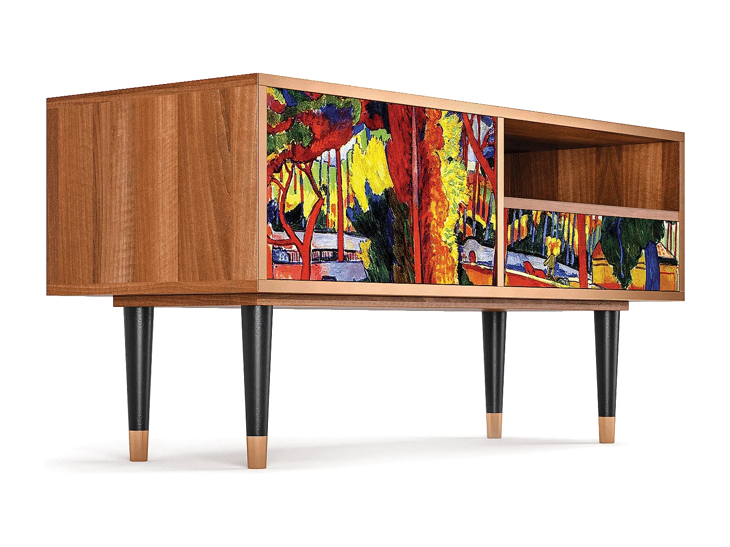 Meuble TV - 115х59х48 cm - T3 - The Turning Road, Noyer