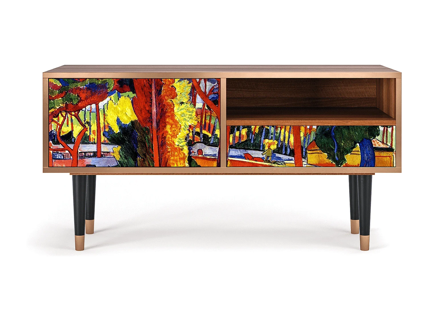 Mueble de TV - 115х59х48 cm - T3 - The Turning Road, Nogal