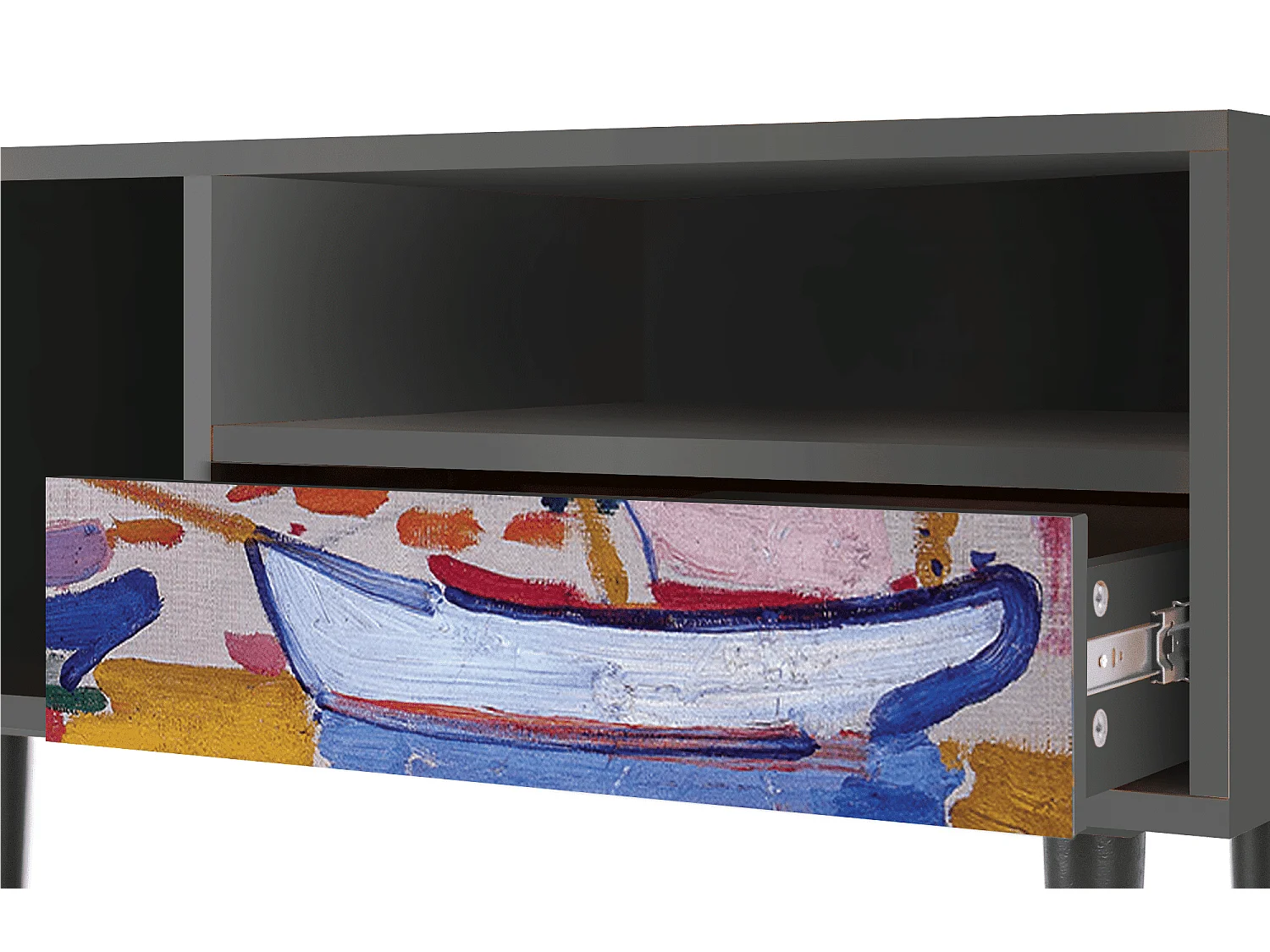 Szafka RTV - 115х59х48 cm - T3 - The Port of Collioure , Antracyt