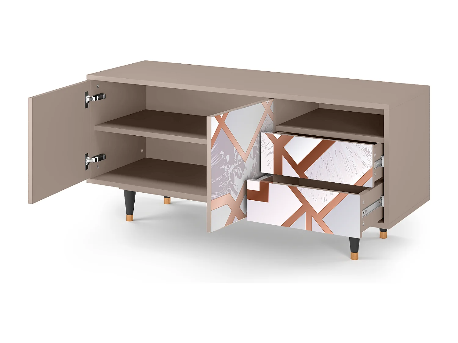 Mueble de TV - 125х56х41 cm - T7 - Pastel Fairytale, Latte