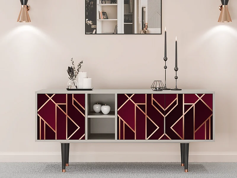 Meuble TV - 150х69х41 cm - T5 - Burgundy Jewelery, Sable