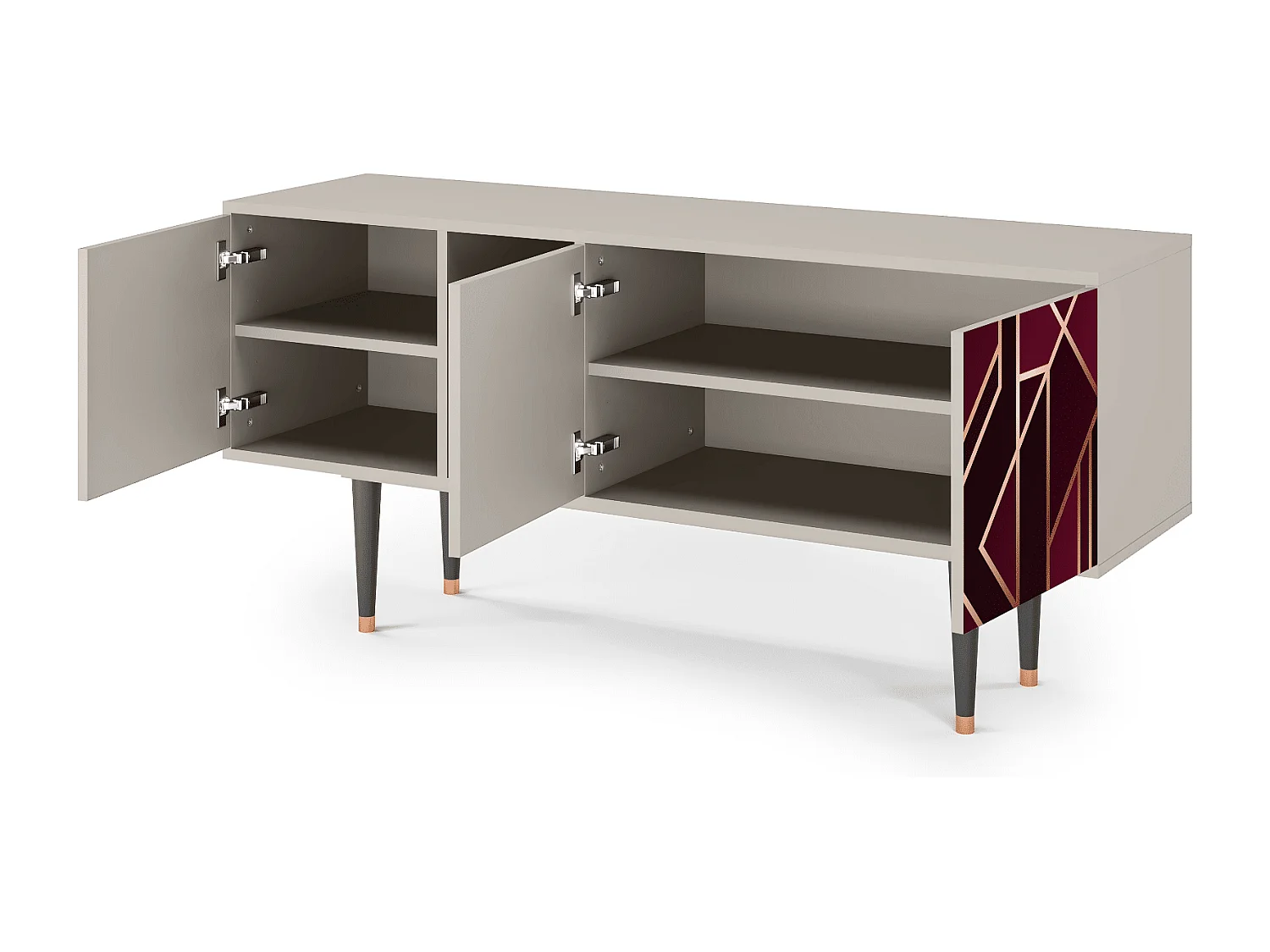 Meuble TV - 150х69х41 cm - T5 - Burgundy Jewelery, Sable