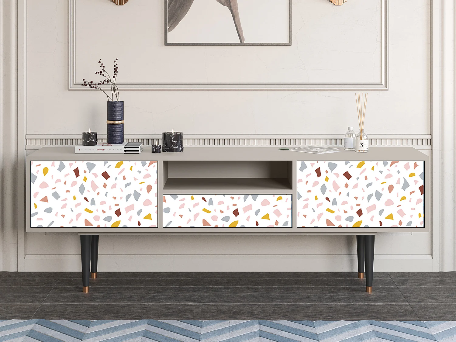 Meuble TV - 170х59х41 cm - T6 - Marmelade Cheese, Sable